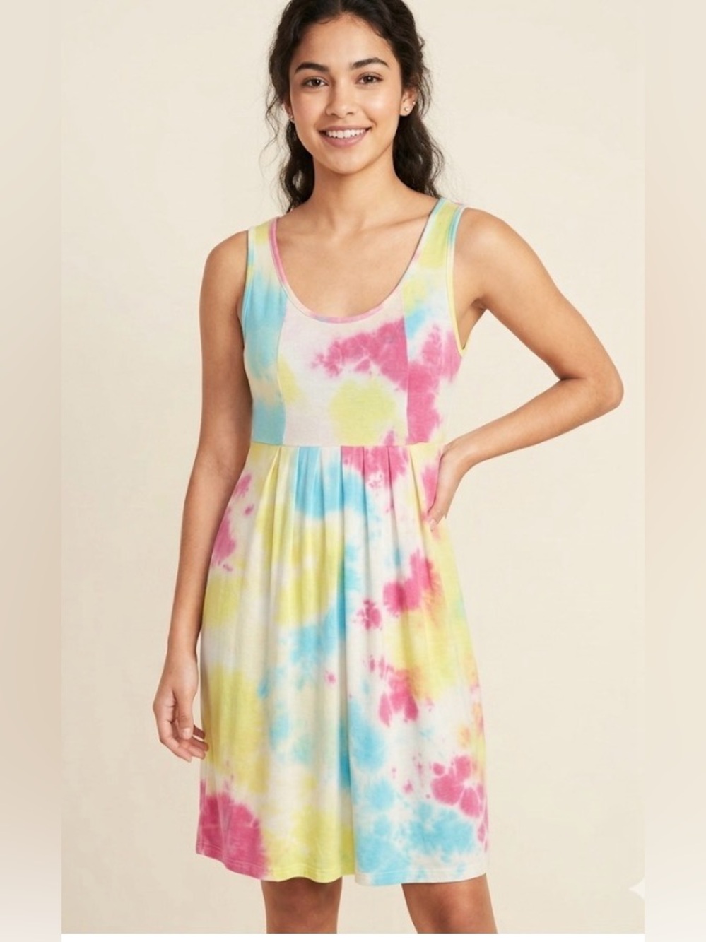 Jouica tie-dye sleeveless dress with pockets, size medium